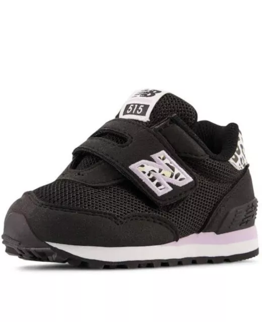 NEW BALANCE Kid's 515 V1 Hook and Loop Sneaker Black/Cyber Lilac Sz 6 Toddler