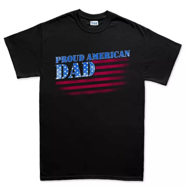 Proud American Dad Father's Day Gift Daddy homme T-shirt Tee Top T-shirt