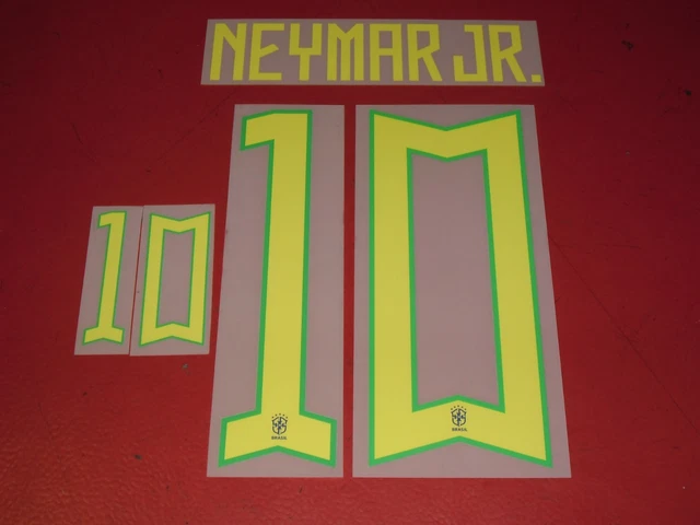 Flocage Brésil Neymar JR – Enfant, Maillot Extérieur 2018, Junior, Jaune, Neuf