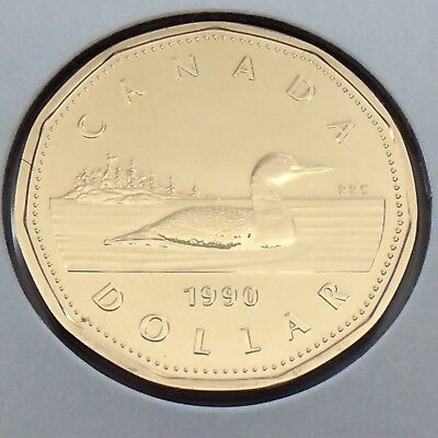 1990 Canada 1 One Dollar Loonie Canadian Brilliant Uncirculated BU Coin G529