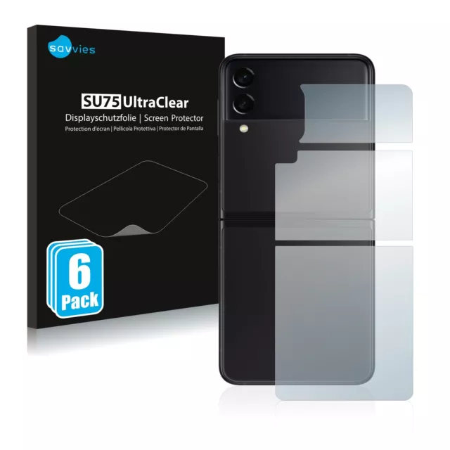 6x Film Protection Ecran pour Samsung Galaxy Z Flip 3 5G (Arrière) Film