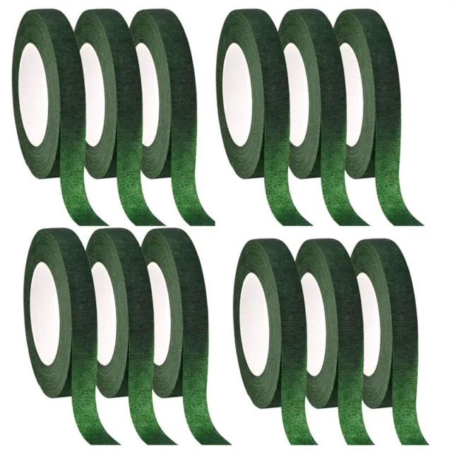 12 Pcs Floral Tape Florist Stem Wrap Green Tape for Bouquet Flowers and Cra K2F4