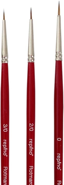 Repino - Set di 3 pennelli per acquerelli Colori acrilici e ad Olio Misura 3