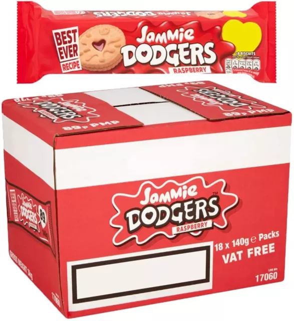 Jammie Dodgers Biscuits Raspberry Flavour 140g x 18 Packs