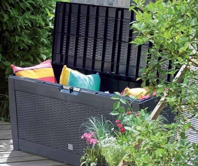 Hommdiy Gartenbox Grau 171x99x93cm - Stahl Aufbewahrungsbox Für Terrasse