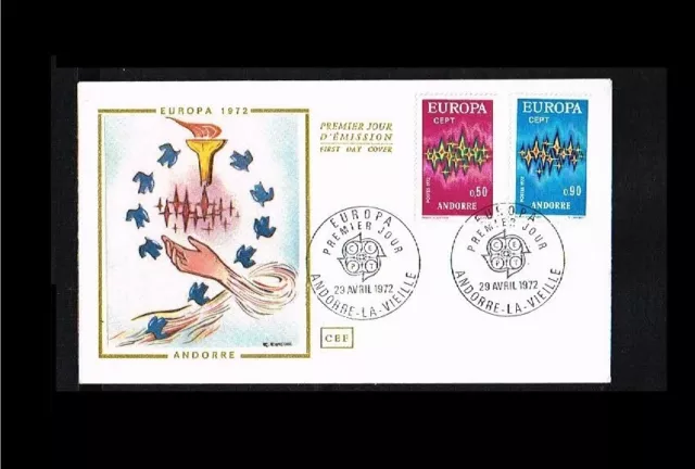 [TT029] - 1972 - Europe CEPT FDC Andorra (French) - issue CEF