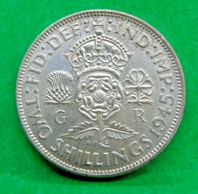 British florin coin 1945, George 6th very good condition