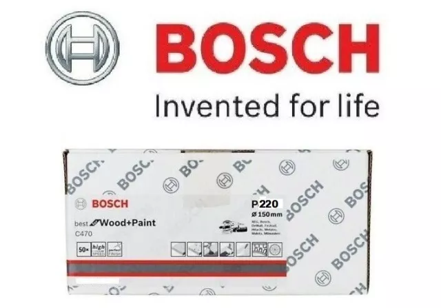 Bosch Fogli Levigatura per Legno + VERNICE (Dia=150mm, Griglia=220, 50/Scatola) (2608621022) 3