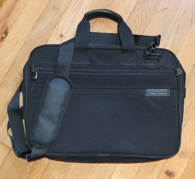 Briggs and Riley Ballistic Nylon Portfolio Black Messenger Bag 02-BBW6