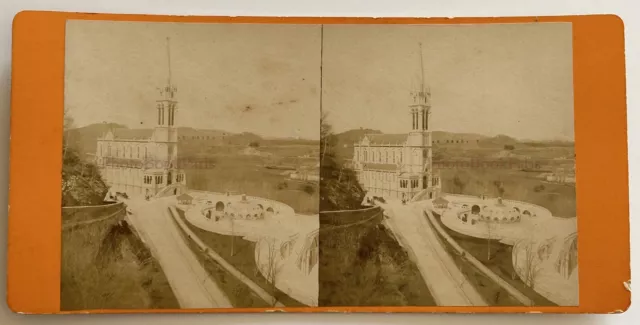 Frankreich Schwere Basilika Kirche c1875 Foto Stereo Viron Vintage P75L2n