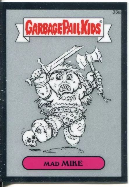 Garbage Pail Kids Chrome Series 1 Pencil Art Base Card 33a MAD MIKE