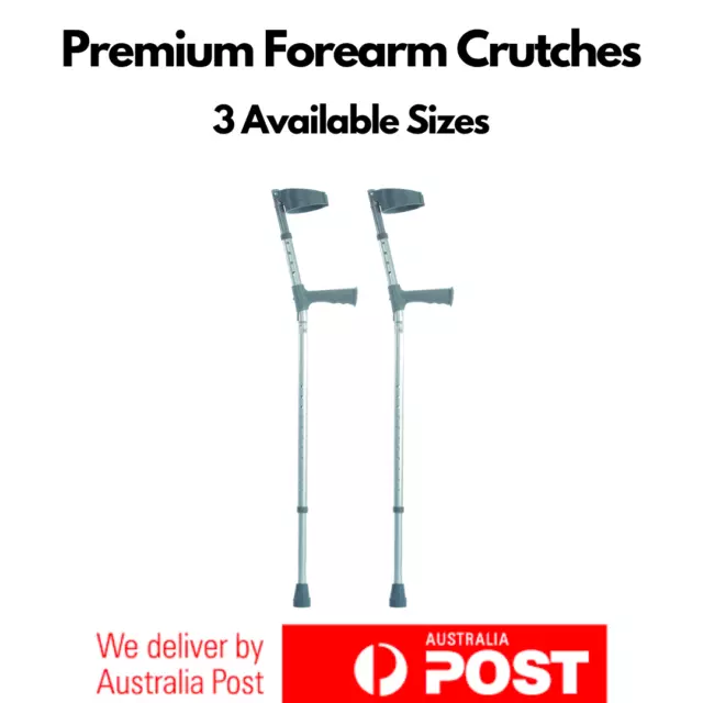 Adjustable Forearm Elbow Crutches Pair | 180kg Tolerance | Free Express Post