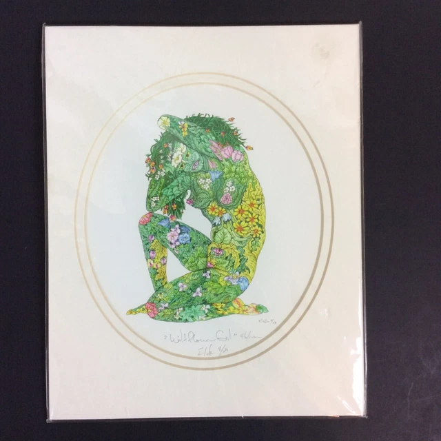 WILDFLOWER GIRL BY Elautu Drawing Illustration Nude Floral Colorful