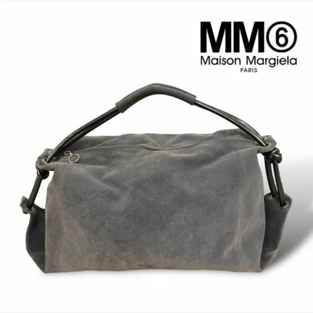 Authentic MM6 Martin Margiela Gray Suede Women's Handbag JAPAN