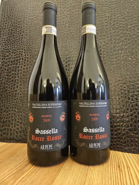 2 BT SASSELLA RISERVA "ROCCE ROSSE " VALTELLINA  superiore DOCG 2009 Arpepe