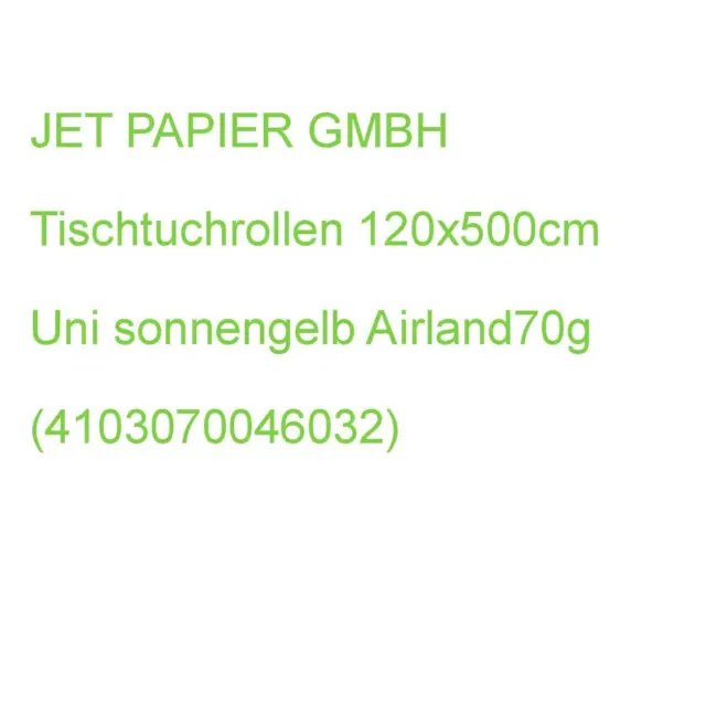 JET PAPIER GMBH Tischtuchrollen 120x500cm Uni sonnengelb Airland70g (41030700460