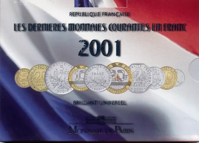 France Coffret Officiel BU Brillant Universel 10 pièces 2001 Neuf