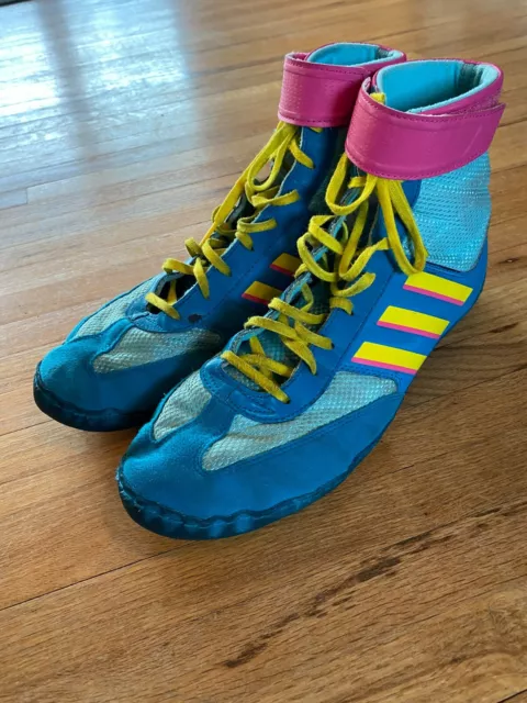 ADIDAS COMBAT SPEED 5 Aqua Yellow Teal Men s Wrestling Shoes G25907 size 12 31.99 PicClick