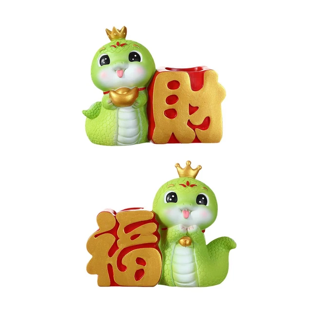 Statue De L'année Du Serpent 2025, Figurines De Collection Du Nouvel An Chinois Figurine De Serpent En Resine Feng Shui Bonne Chance~p124588460