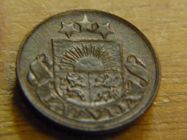 Latvia 1928 2 Santimi Brown Uncirculated Condition SKU# 28441