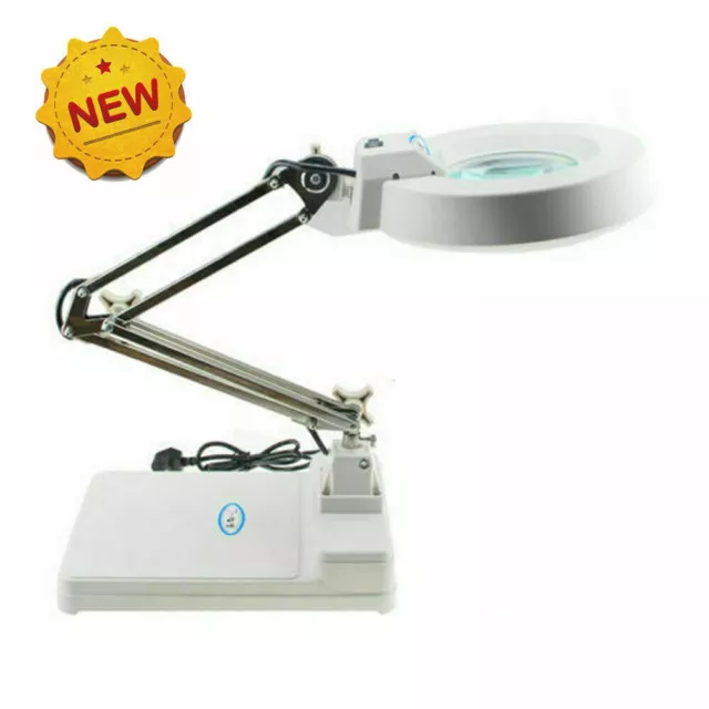 5X 10X 15X 20X Magnifying Lamp LED Magnifier Desk Table Task Craft Work Bench