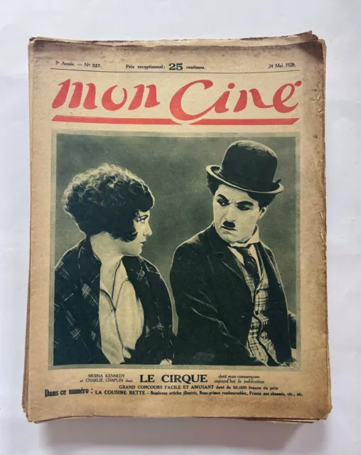 Lot de 50 revues Mon Ciné. 1928-1929. Bon état dont Charlie Chaplin