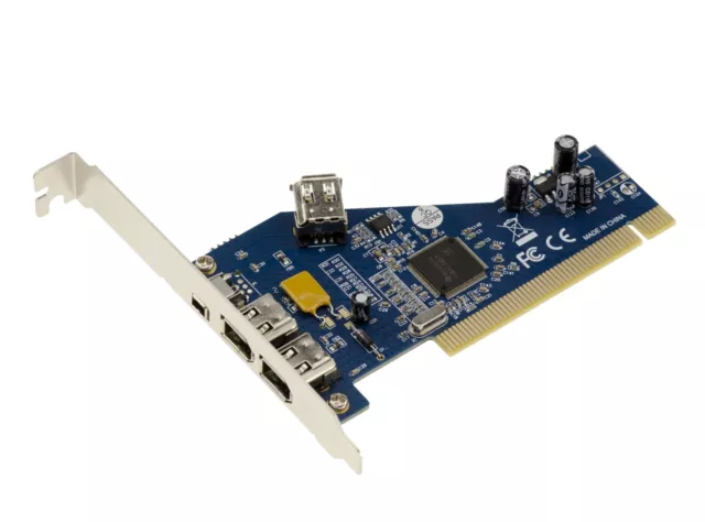 Carte contrôleur PCI vers FireWire 400 IEEE1394a 3 Ports chipset TI TSB43AB23