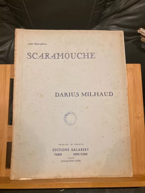 Darius Milhaud Scaramouche réduction pour deux pianos partition Salabert