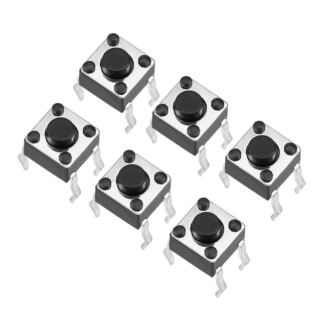 Lot De 100 Interrupteurs Tactiles 6x6mm - Bouton Poussoir Momentané, 4 Broches, Pour PCB Électronique