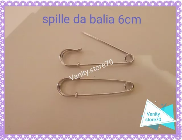 Spille da balia 6cm spilloni 19 pezzi charms minuteria fai da te Vanity.store70