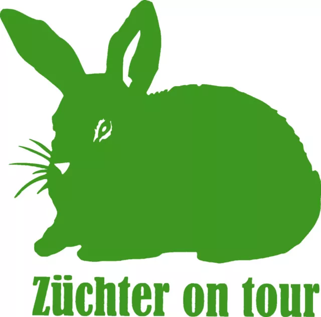 Aufkleber Fenster PKW Dekor 12-30cm Kaninchen • ZÜCHTER ON TOUR • AP1239 grün