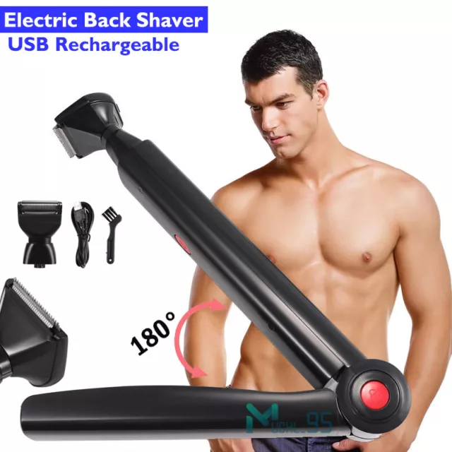 Electric Back Shaver For Men Long Handle Body Hair Removal Razor USB Recharge