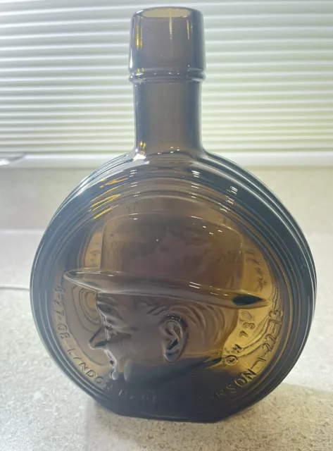 F744~ WHEATON 1st Edition President Lyndon B Johnson Decanter 8" Bottle