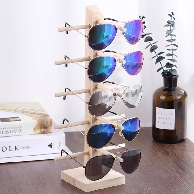 1pc Wood Sunglasses Eyeglass Rack Glasses Display Stand Holder Organizer Tray AU