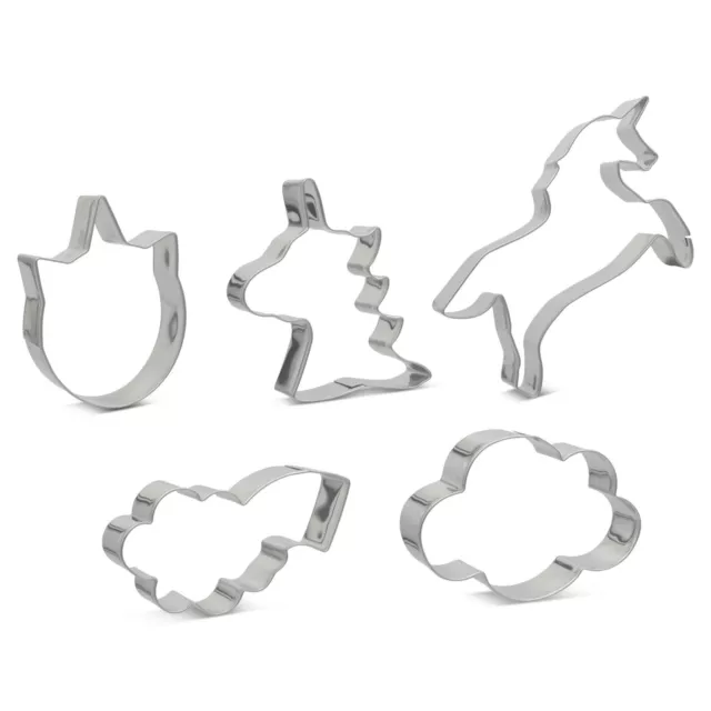 Dough Cuts Unicorn Cookie Cutter Set of 5 - Stainless Steel Premium Quality