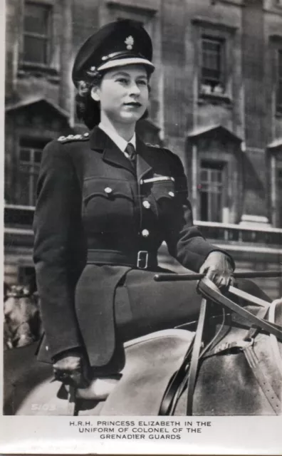 VINTAGE postcard:  HM THE QUEEN - PRINCESS ELIZABETH IN UNIFORM