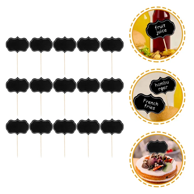 400 Cure-dents Vierges Avec Drapeaux – Pour étiquetage Cupcakes, Apéros, Buffets – Blanche Et Kraft, Inscriptibles