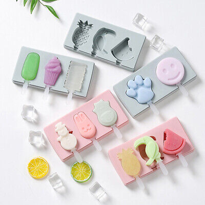 DIY Silicone Ice Cream Mold Popsicle Molds Frozen Mould with Popsicle Stic C-wf 