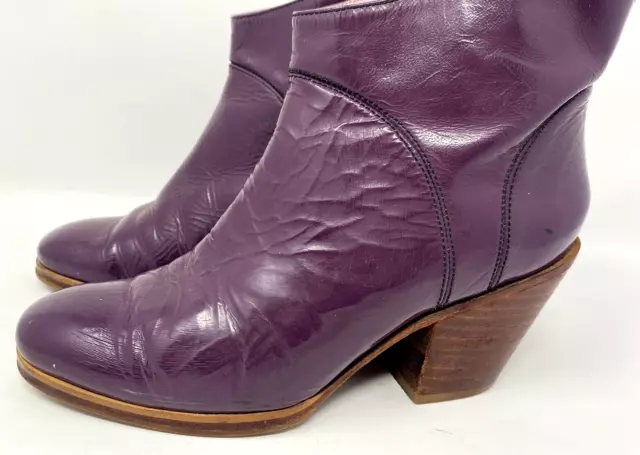 RACHEL COMEY Mars Boots Purple Leather Ankle Boots Booties Sz 6.5 2