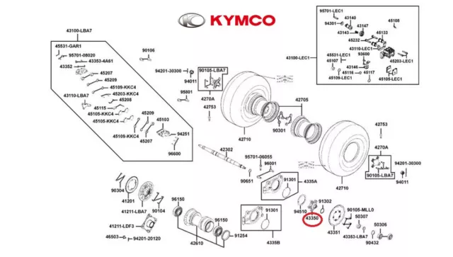 Neuf Oem Kymco Support De Disque Kxr 250 / Mxu 250