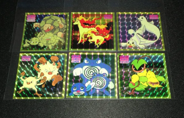 Pokemon Lot 6 Stickers TOPSUN Seal Gum Japanese Holo Zukan Card Rapidash Golem