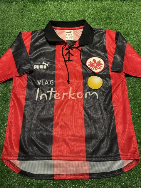 Eintracht Frankfurt 1999 2000 Centenary Home Shirt Medium Adult XS Puma Lace