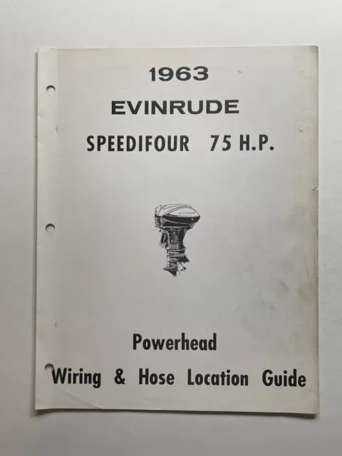 1963 Evinrude 75 HP Speedifour  Motor - Powerhead Wiring & Hose Location Guide