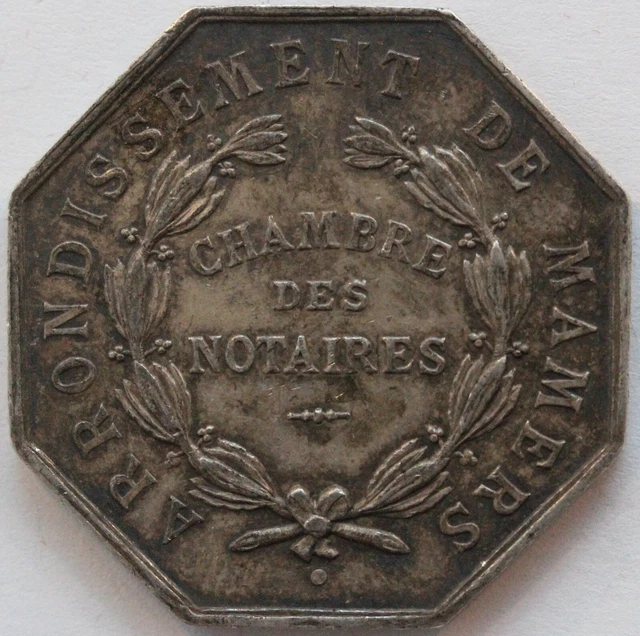 Jeton Chambre Des Notaires De Mamers Corne Argent