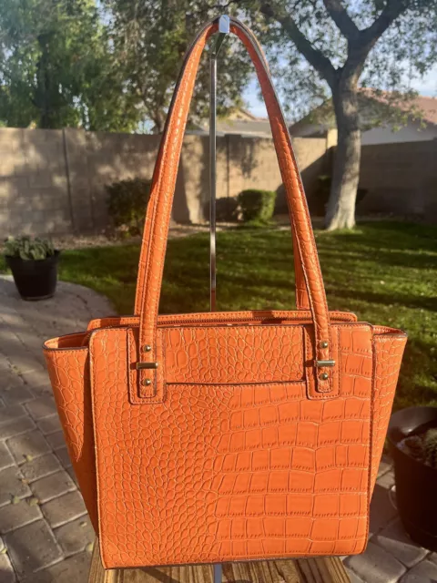 Anne Klein Front Runner Medium Satchel Orange, Purse, Bag 2