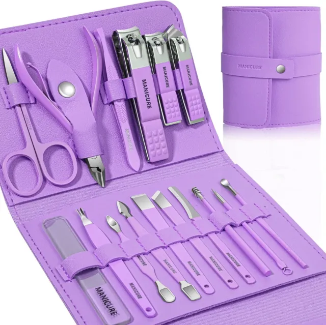 Set Portatile 16 Pz per Manicure e Pedicure per Pulizia Viso Kit Professionale
