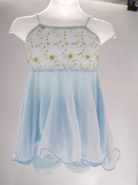 Dance  Costume Revolution RC16859 Lt Blue Large Child Lyrical Lace Contemporary