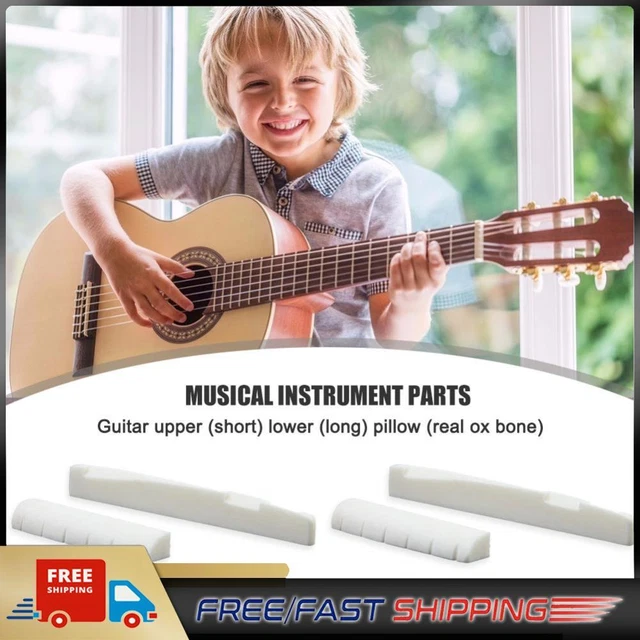 4pcs Bone Guitar Bridge Nut Saddle for 6 String Guitar Stringed Instrument Parts