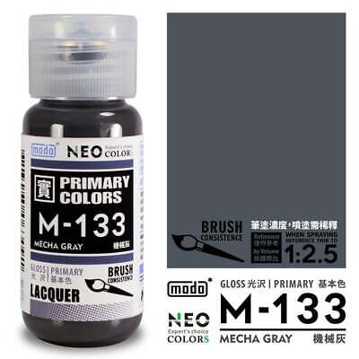 Pintura de laca de colores primarios modo NEO M-133 MECHA GRIS (30 ml) para kit de modelo