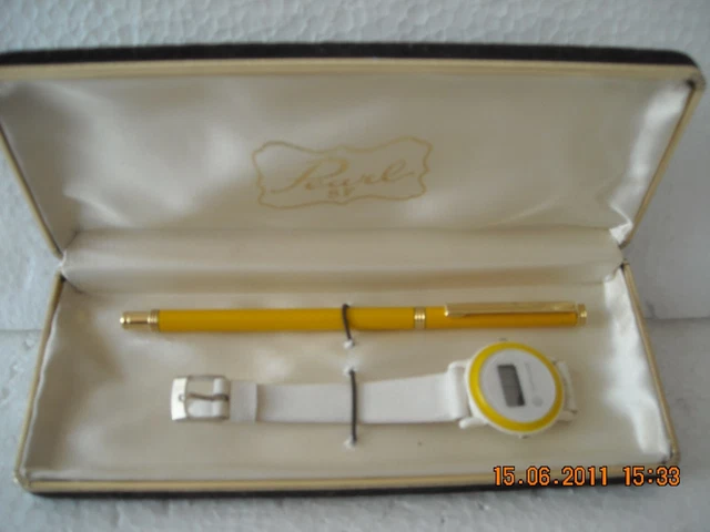 Parure 2 Pz Bianco Giallo Couvette "Pearl" Anni '80